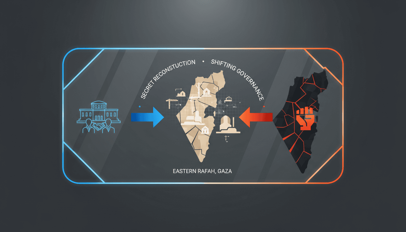 Map showing reconstruction areas in eastern Rafah, Gaza.