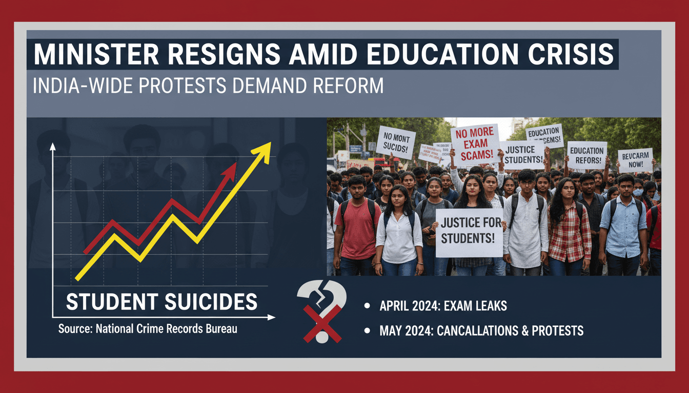 Protesters rallying for educational reform in India