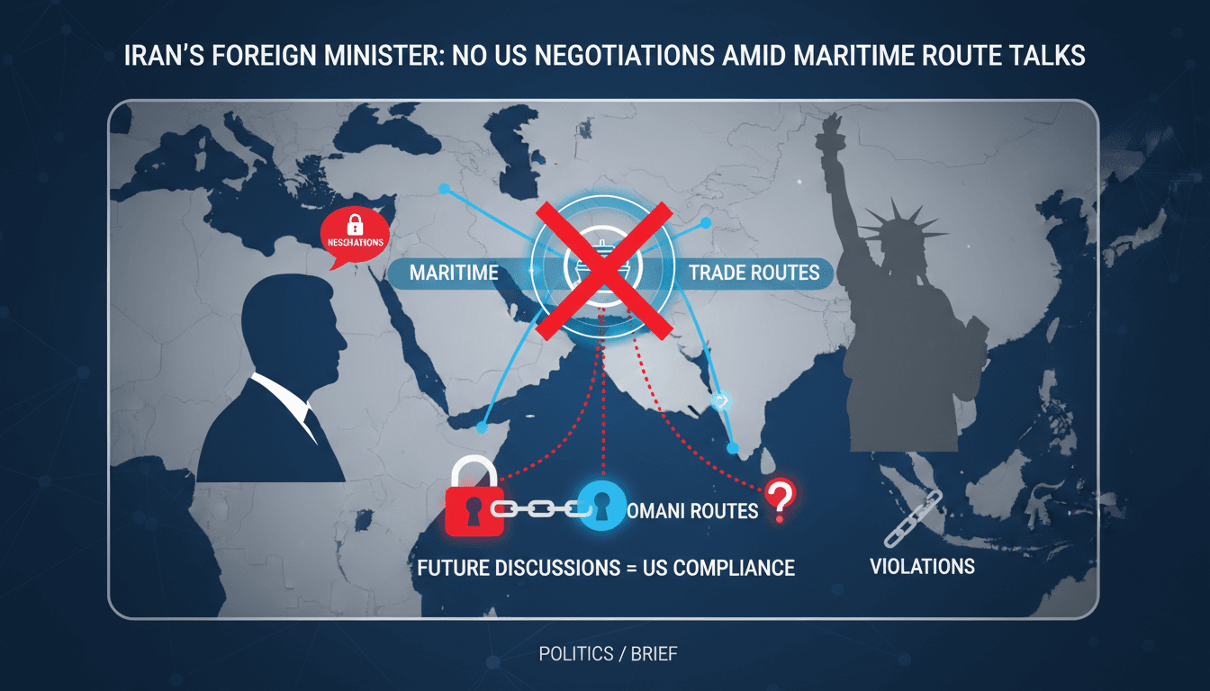 Iran's Foreign Minister Abbas Araqchi discussing maritime routes and U.S. relations.