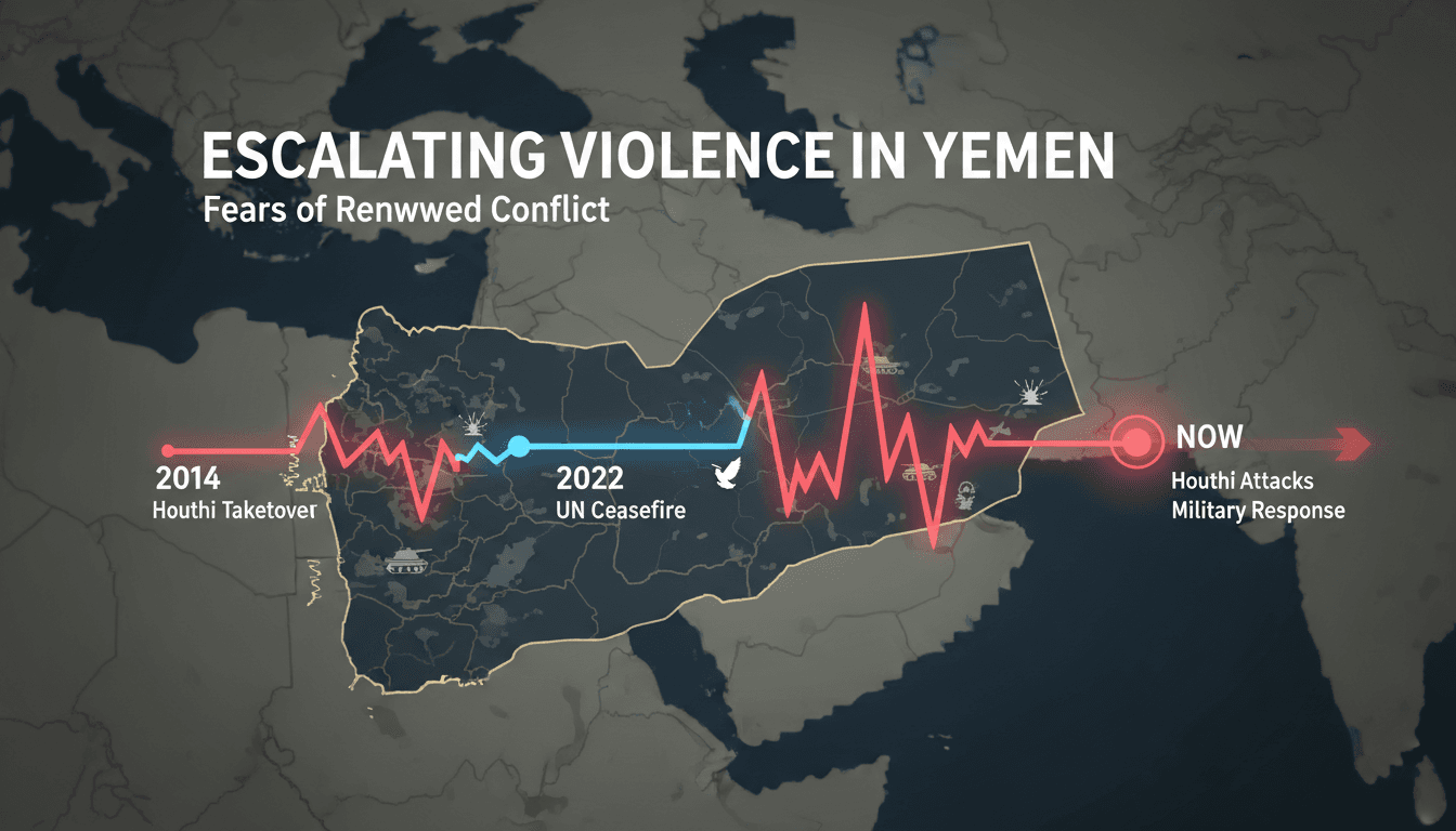 Map of Yemen highlighting conflict zones and humanitarian impact