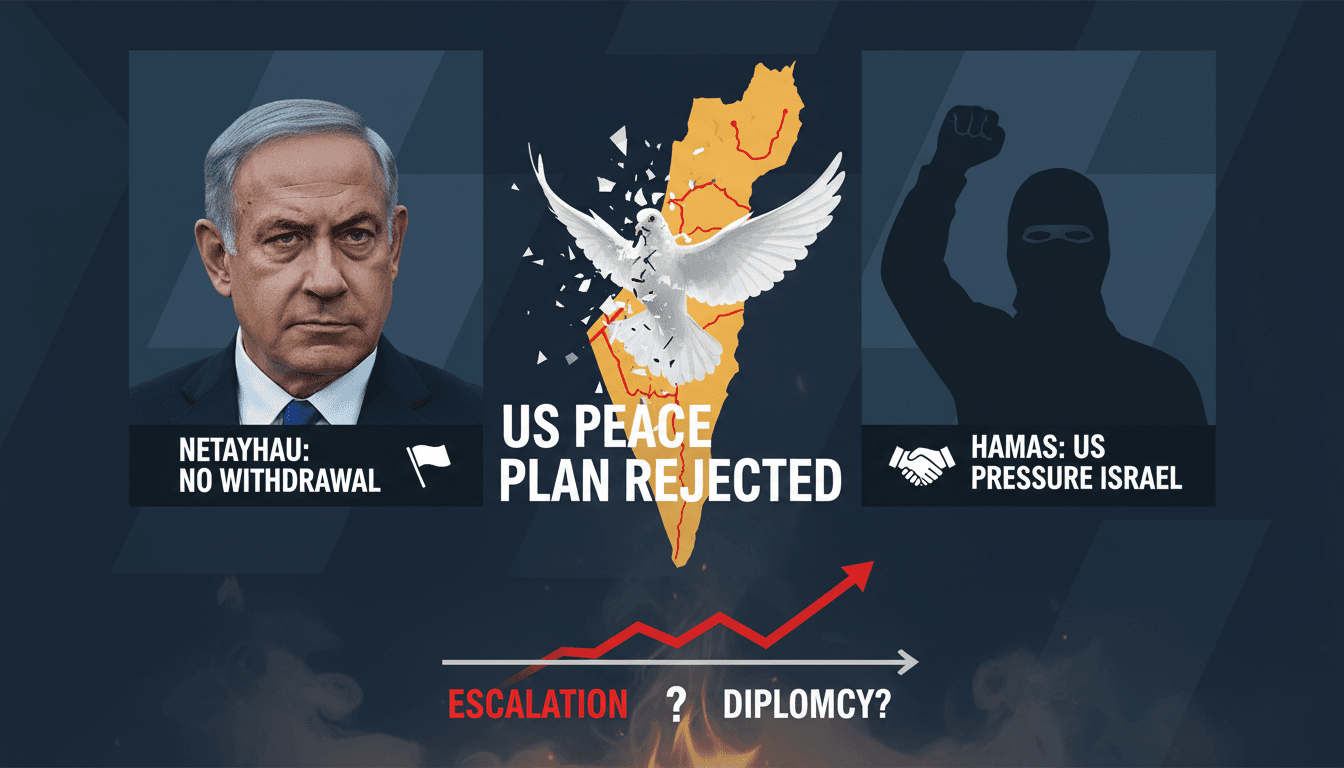 Netanyahu announcing the rejection of the US peace plan for Gaza.