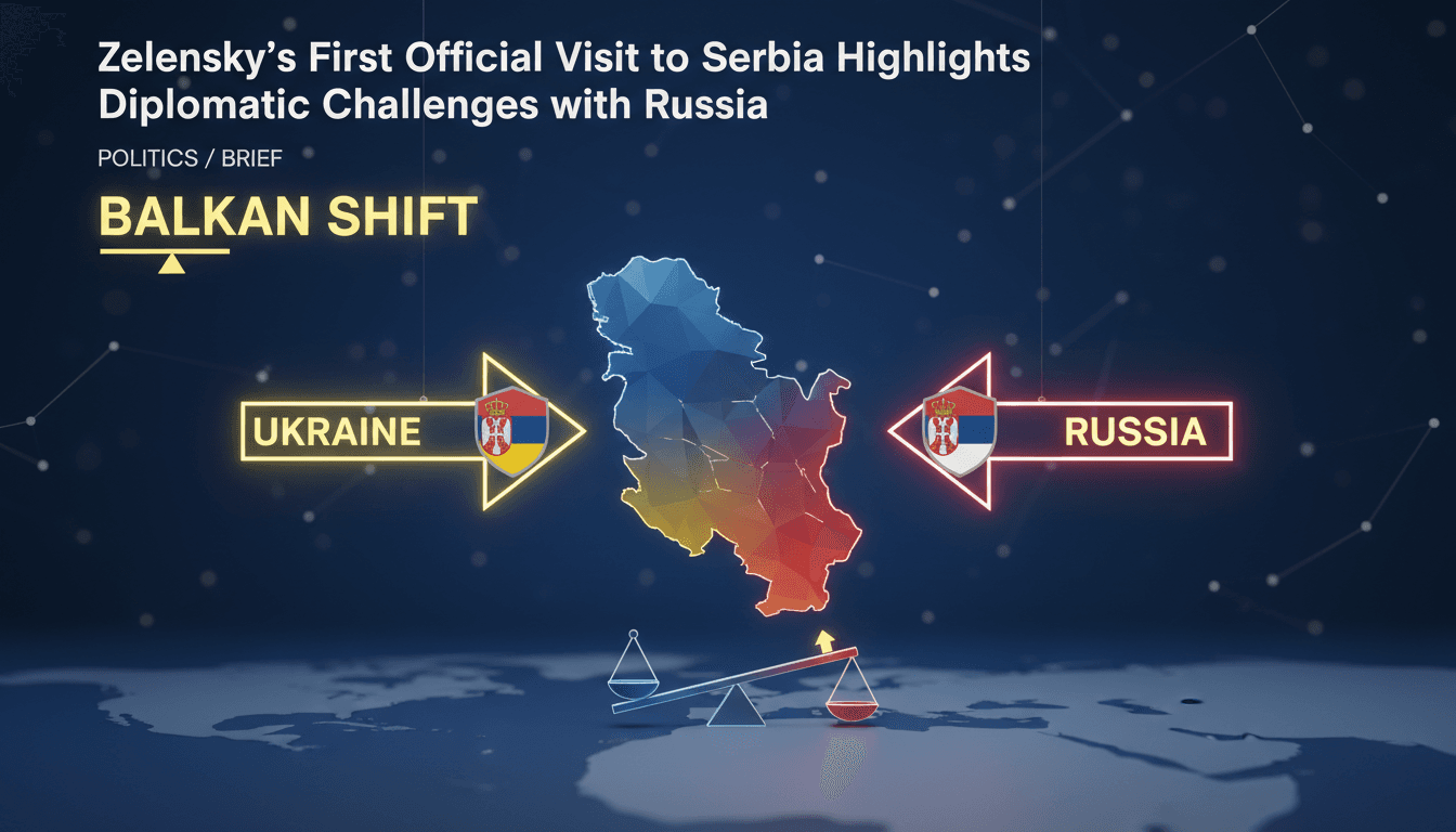 Ukrainian President Zelensky meets Serbian President Vučić during his visit.