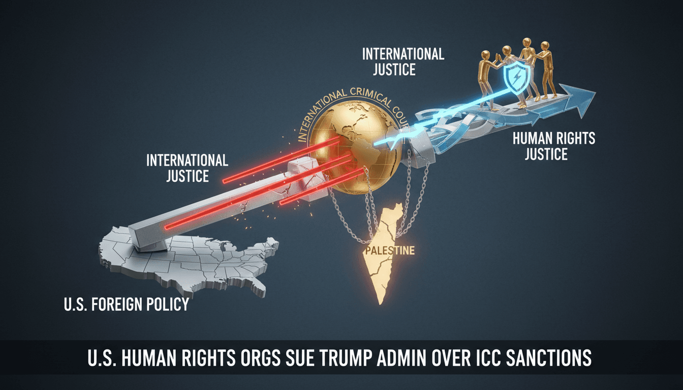 U.S. human rights organizations file lawsuit against Trump administration over ICC sanctions.