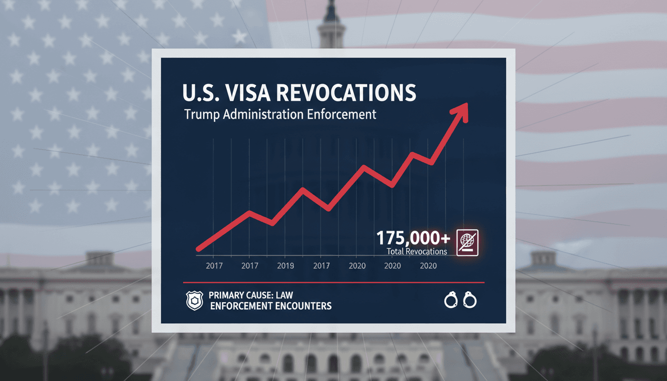 A graphic showing the impact of visa revocations during the Trump administration.