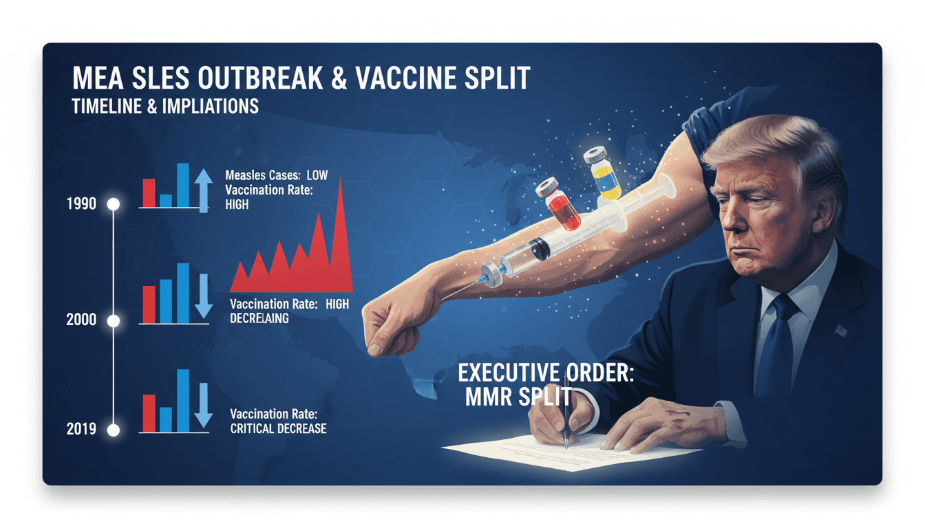 President Trump signing the executive order on MMR vaccine separation