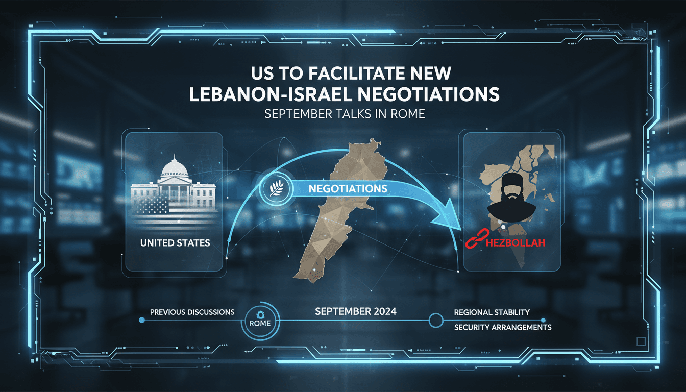 Map illustrating Lebanon and Israel with negotiation highlights