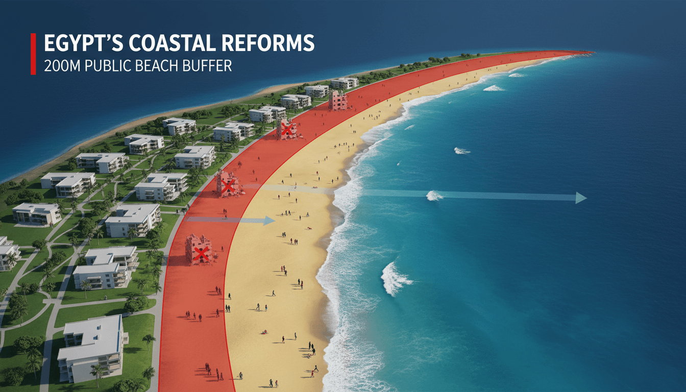 President Sisi addressing coastal development and public access issues.