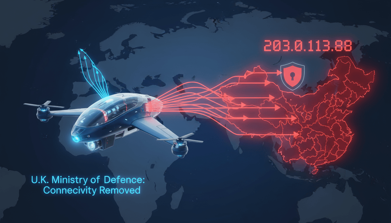 U.K. naval drone with a backdrop of military technology concerns