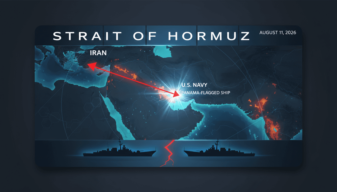 U.S. military engagement with a Panamanian-flagged vessel in the Strait of Hormuz.