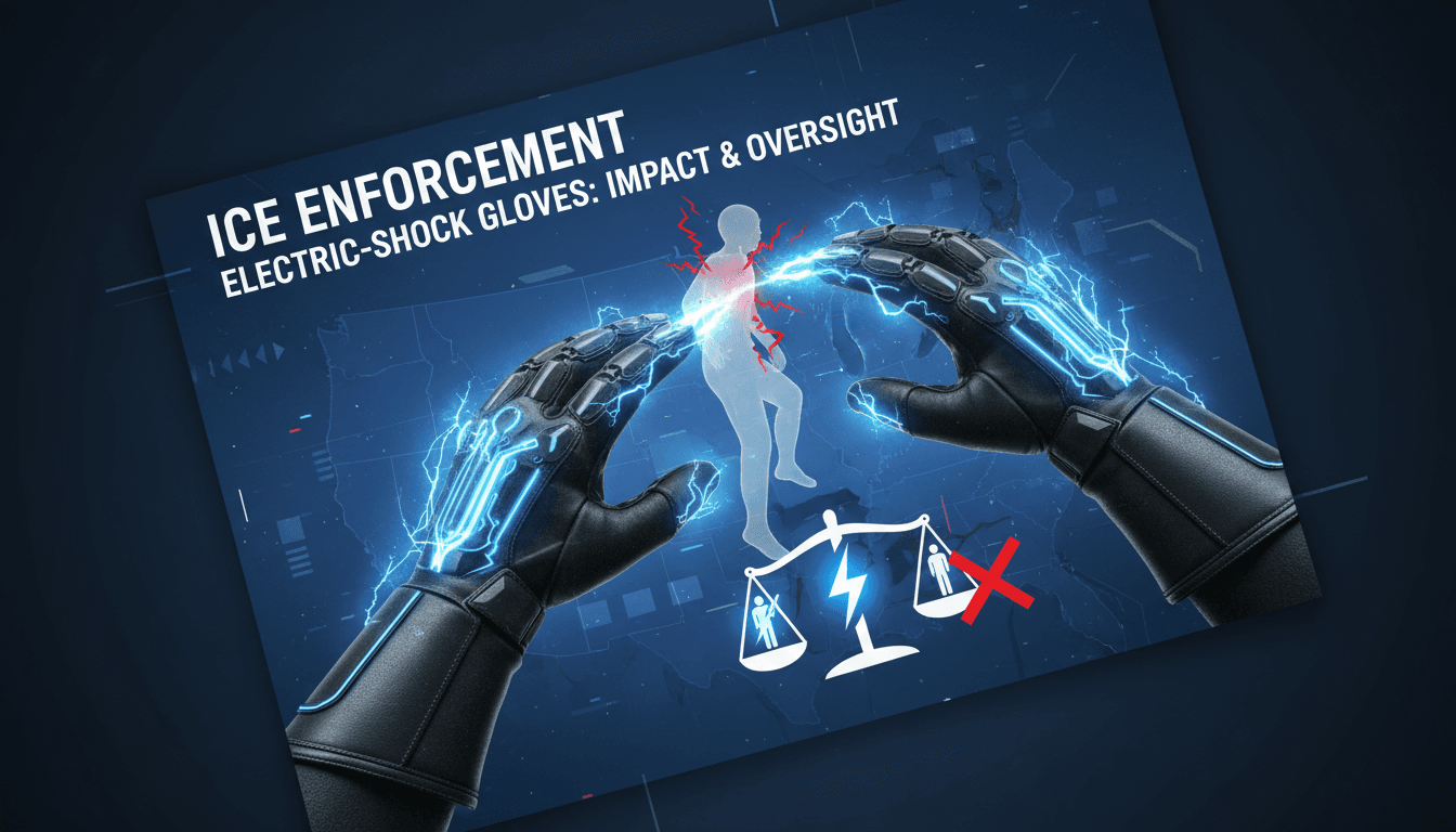 ICE officers with electric-shock gloves in a controversial enforcement initiative