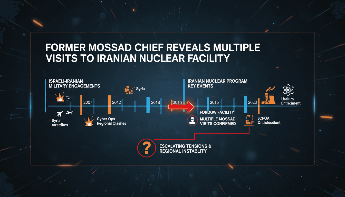 Former Mossad chief Yossi Cohen discussing Iranian nuclear facility visits.