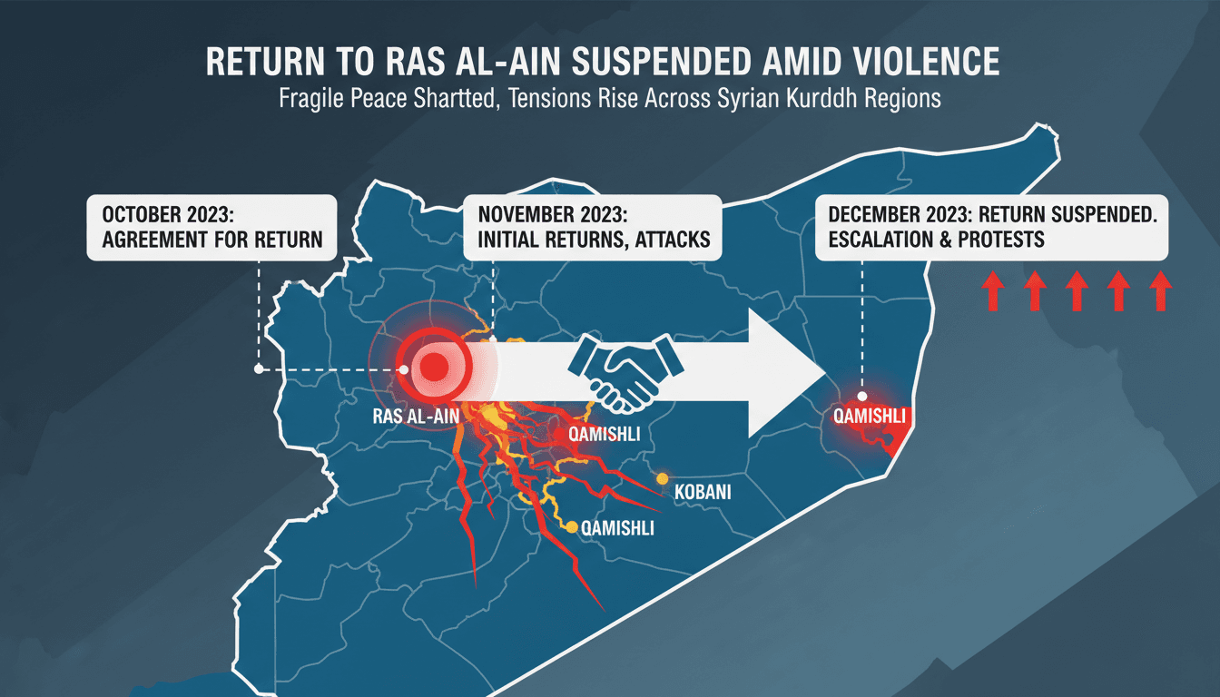 Syrian Kurds protesting in response to violence during return to Ras al-Ain.