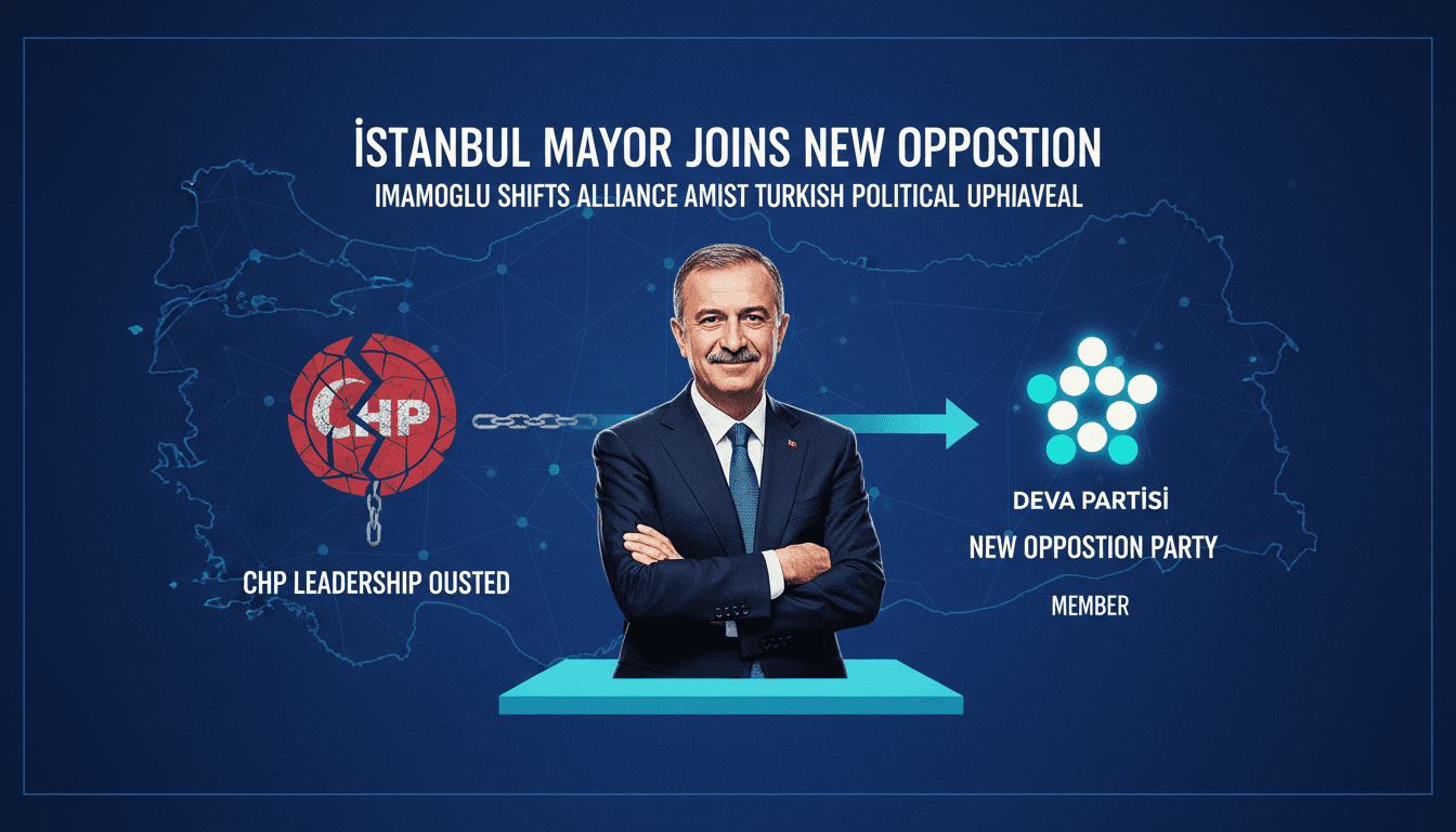 Istanbul Mayor Ekrem Imamoglu announcing his new party membership.