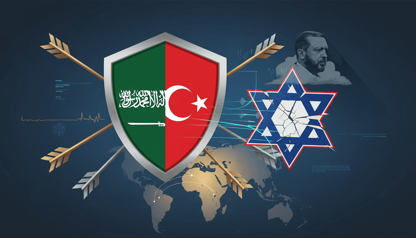 Map showing the defense alliance between Saudi Arabia, Turkey, and Pakistan.
