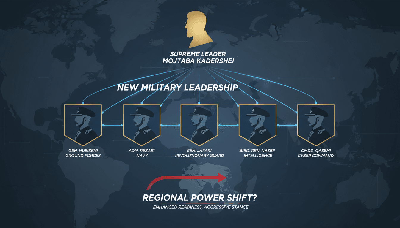 Iran's Supreme Leader Mojtaba Khamenei announces military leadership changes.