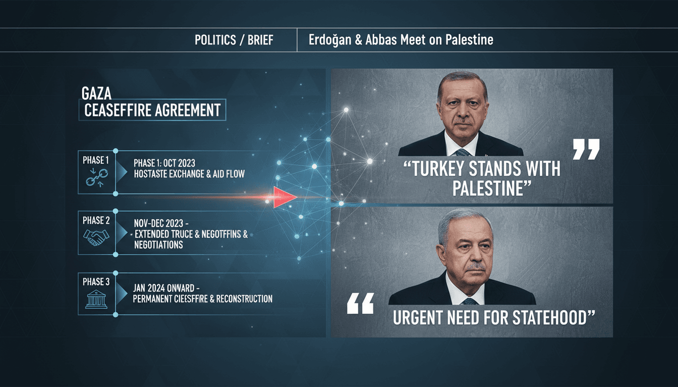 Erdoğan and Abbas during their meeting in Ankara discussing Palestinian statehood.