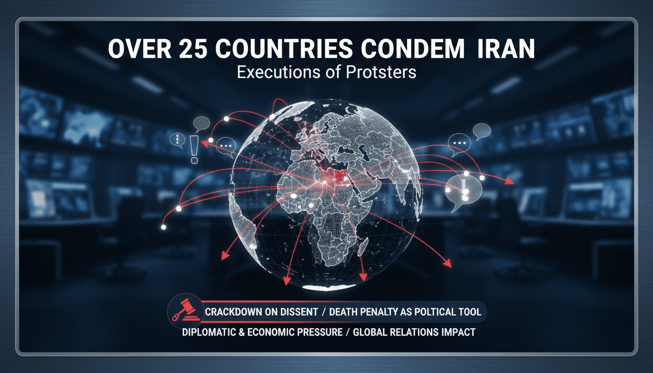 Map showing countries condemning Iran's executions of protesters