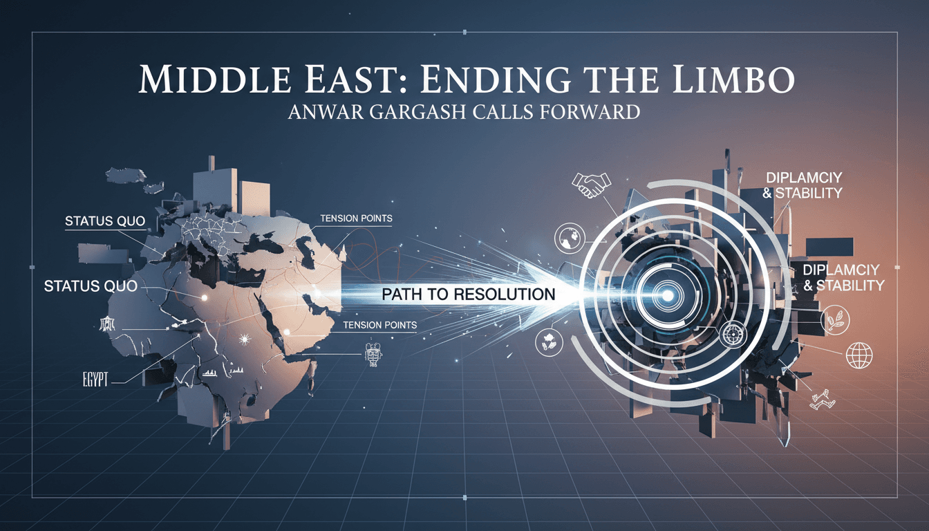 Anwar Gargash speaking at a public address on Middle East stability