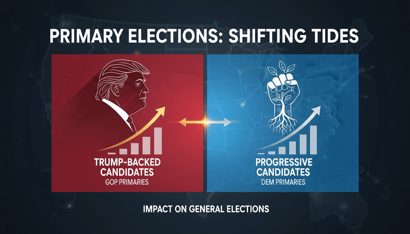 A visual representation of the primary election outcomes in six US states.