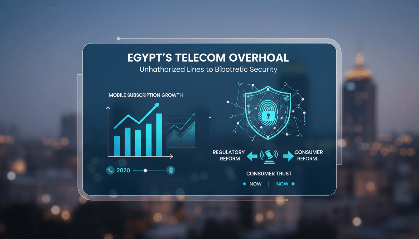 Egypt's telecommunications regulator addressing unauthorized mobile line registrations.