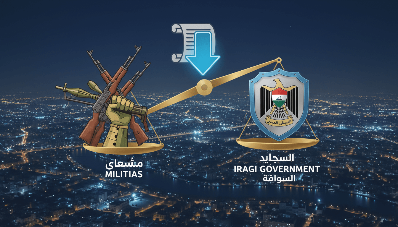 Iraqi Prime Minister Ali Falah Al-Zaydi addressing weapon control legislation.