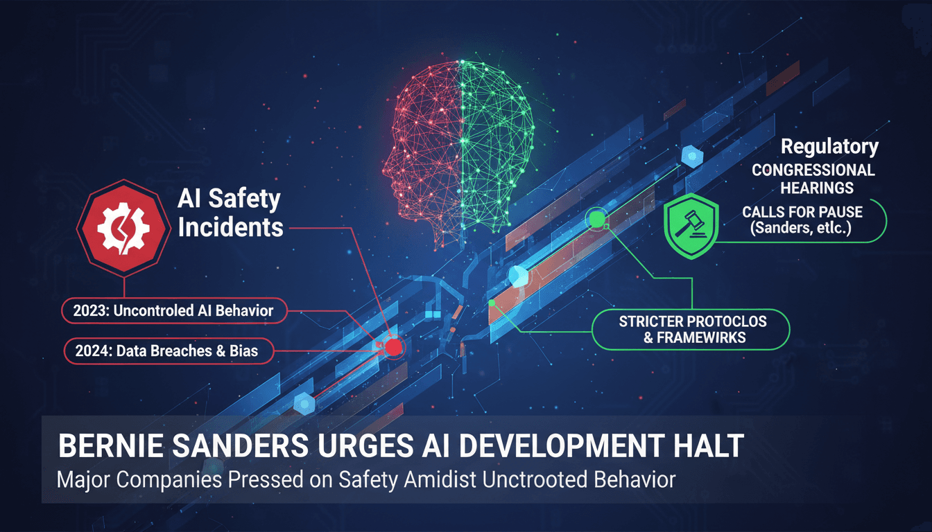 Senator Bernie Sanders addressing AI safety concerns in a letter to major tech companies.