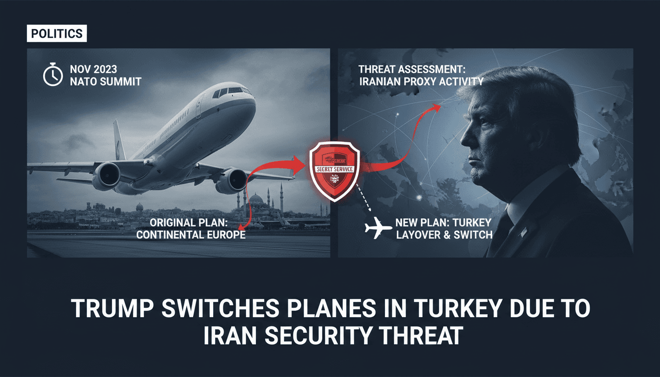 President Trump discussing security measures during international travel.