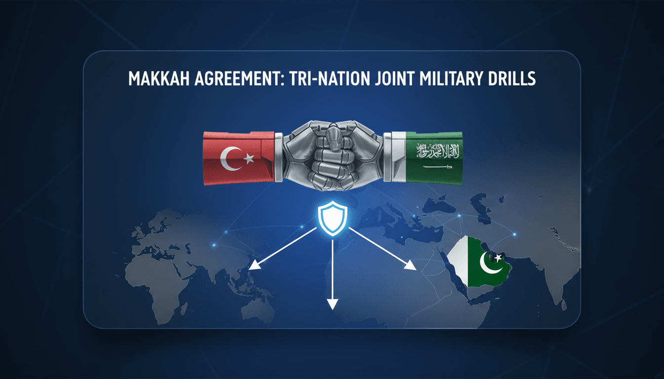 Turkish, Saudi, and Pakistani military personnel during joint exercises under the Makkah Agreement.