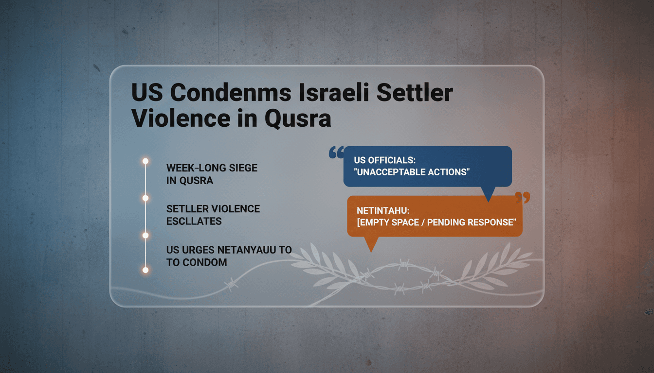 U.S. officials condemn violence in Qusra, Israel.