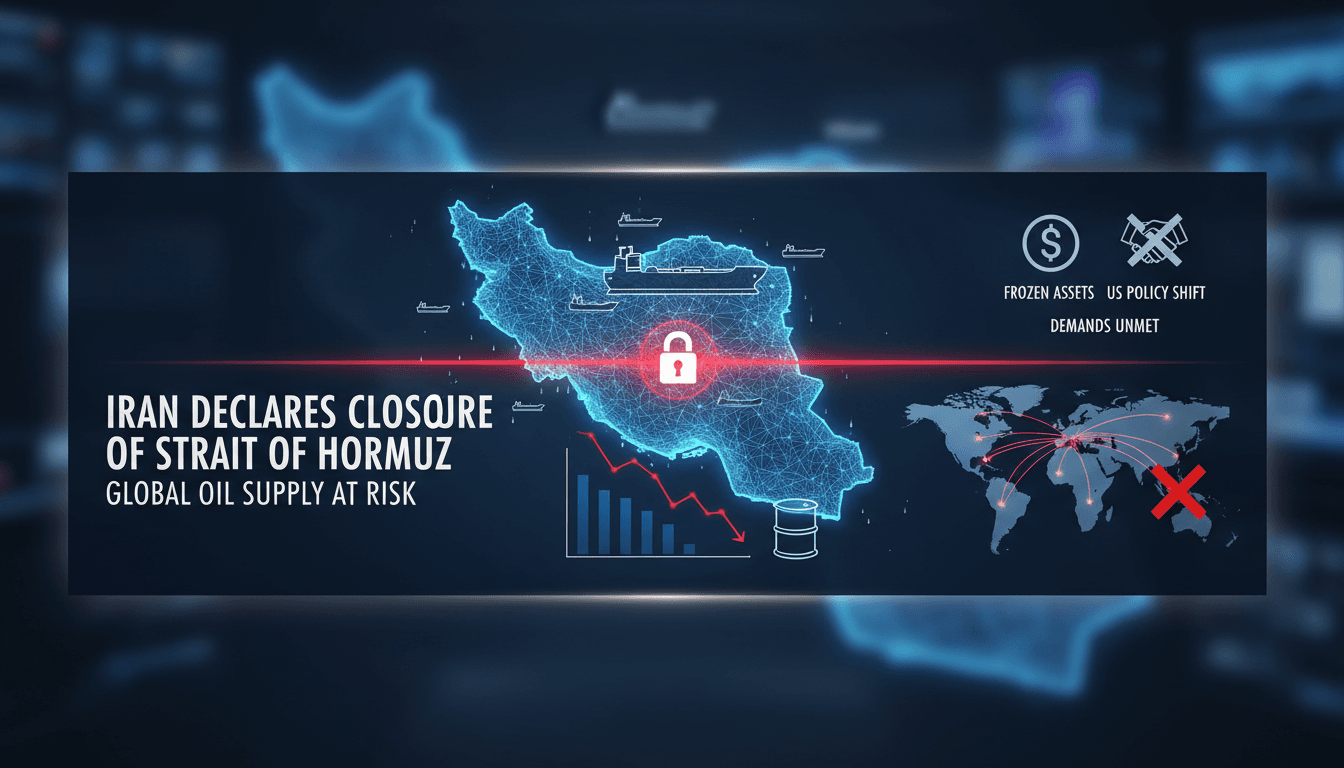 Map highlighting the Strait of Hormuz and its significance in global oil trade.
