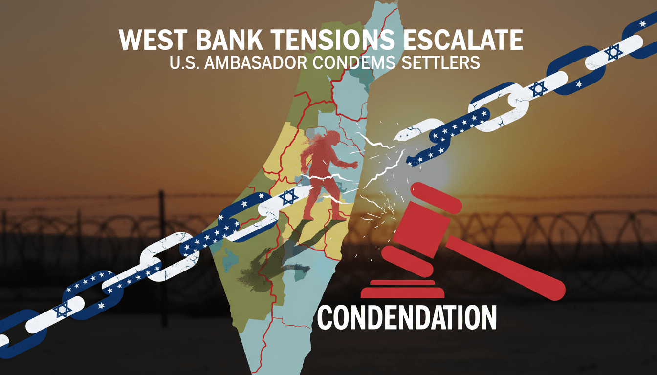 U.S. Ambassador Mike Huckabee addressing Israeli settlers' actions in the West Bank.