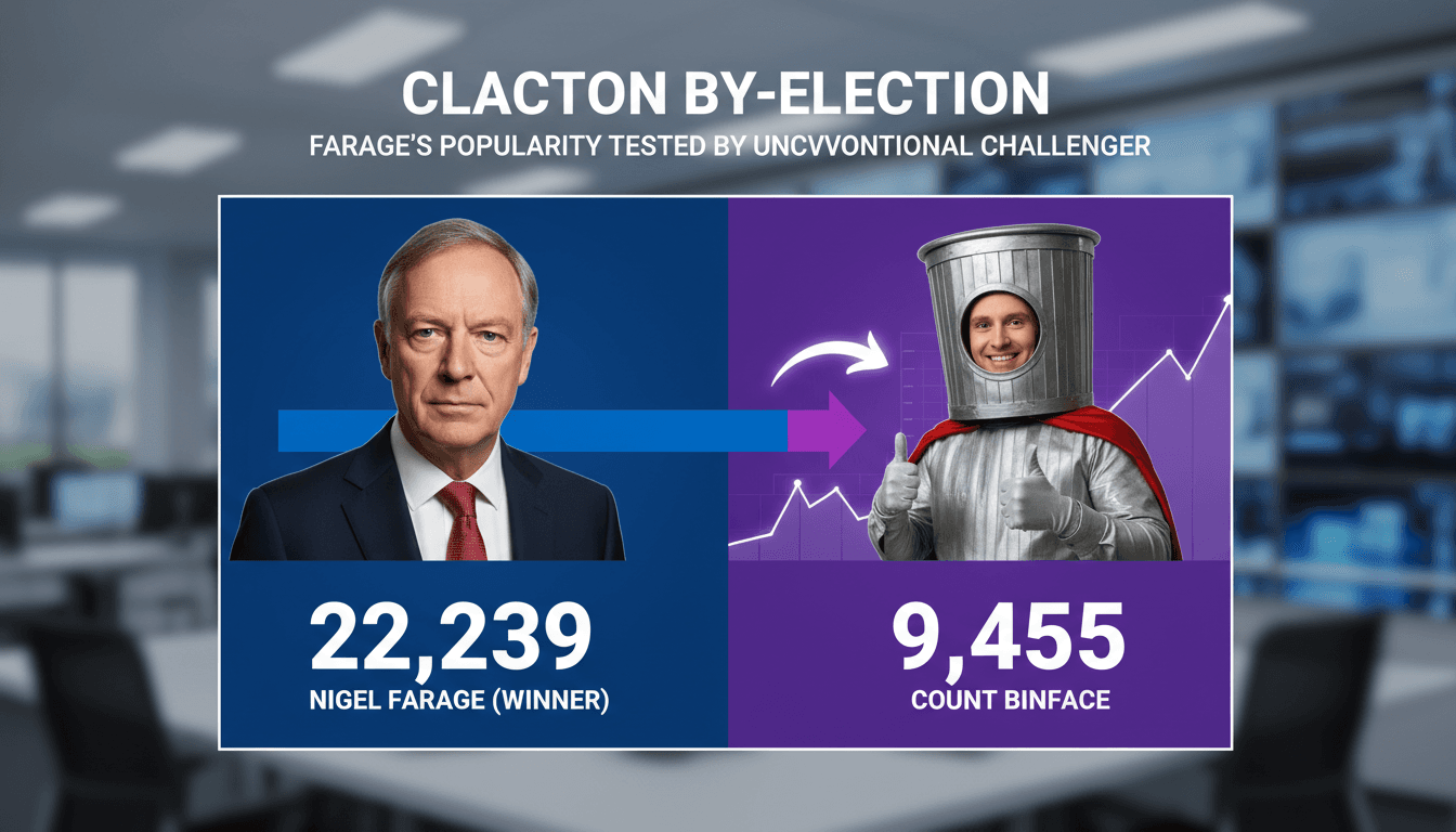 Nigel Farage celebrating his victory in the Clacton by-election.