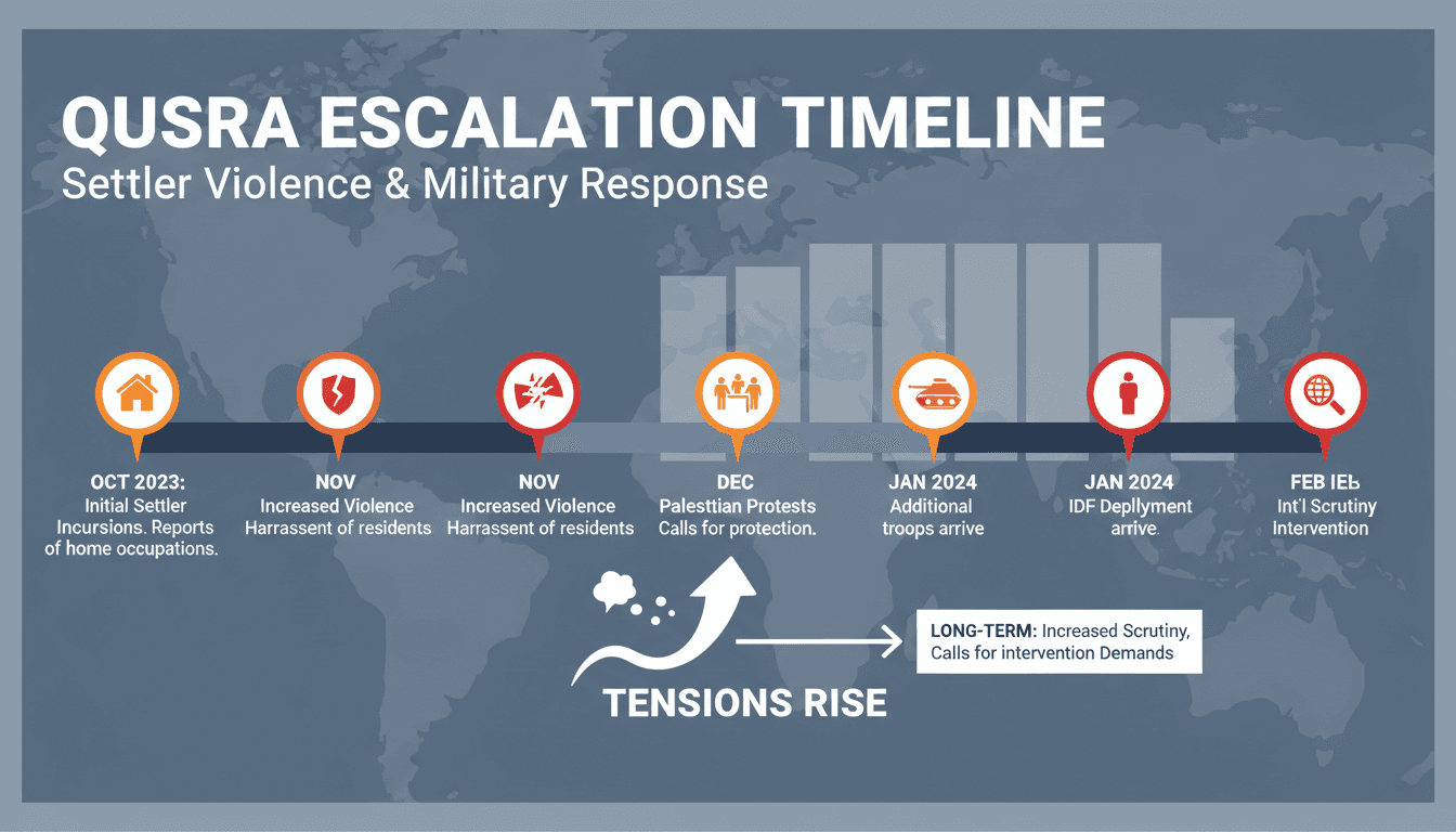 Israeli military presence in Qusra amid settler violence