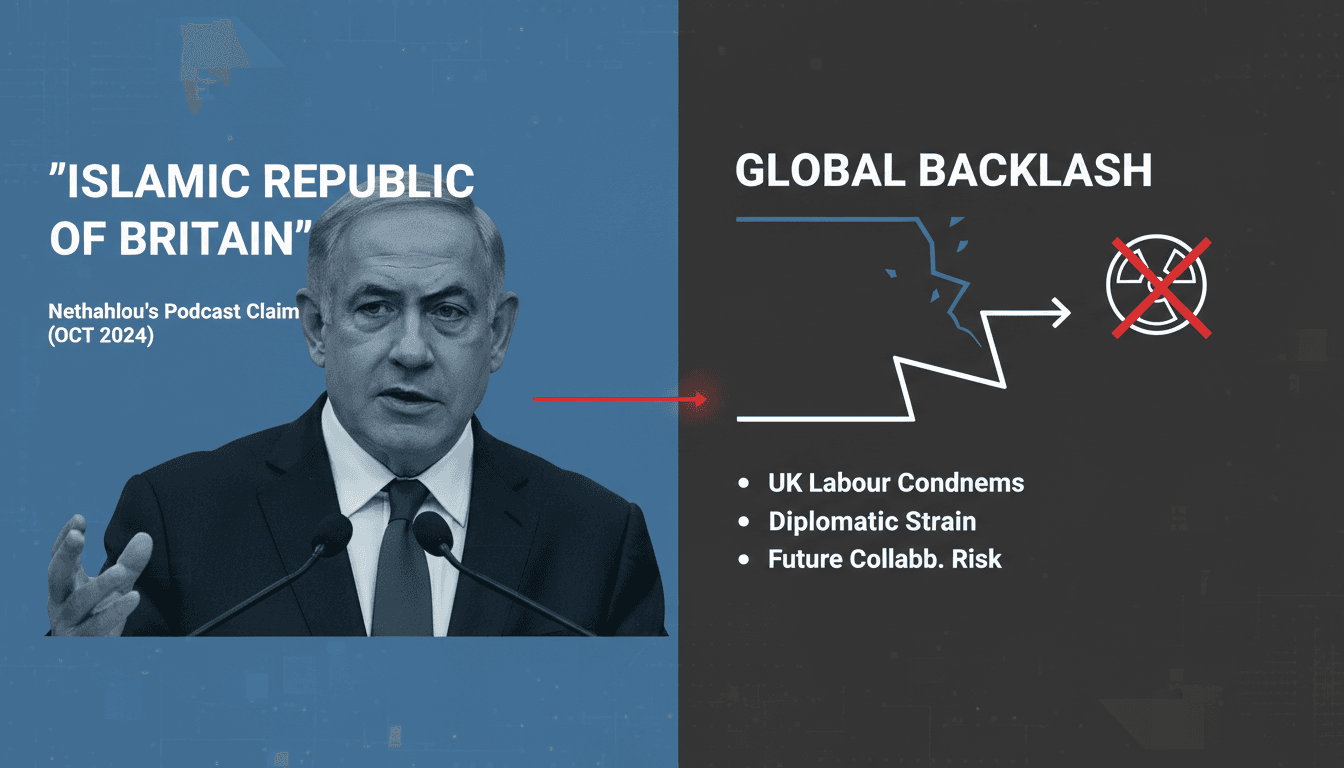 Israeli Prime Minister Benjamin Netanyahu during a podcast interview