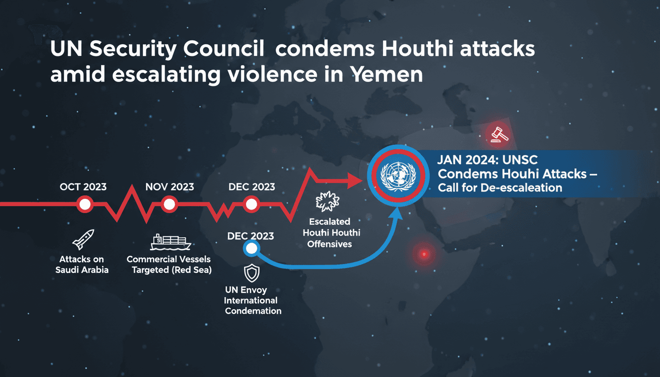 UN Security Council meeting discussing Houthi attacks in Yemen