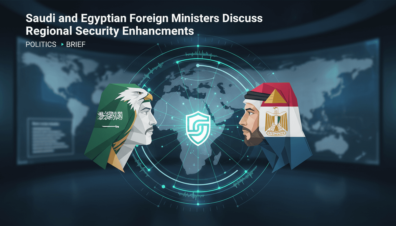 Saudi and Egyptian foreign ministers discussing regional security initiatives.