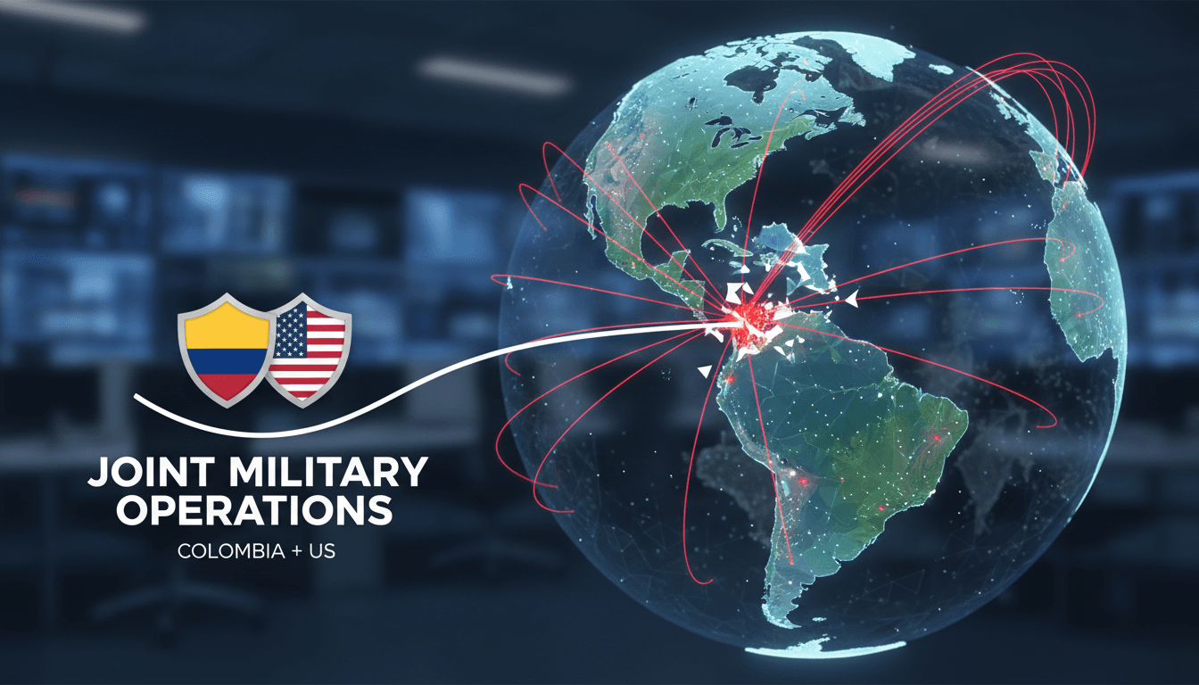 US and Colombia flags symbolizing joint military operations against drug cartels.