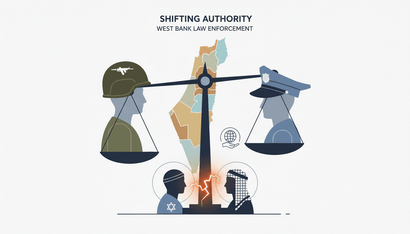 Israeli police in the West Bank following law enforcement transfer