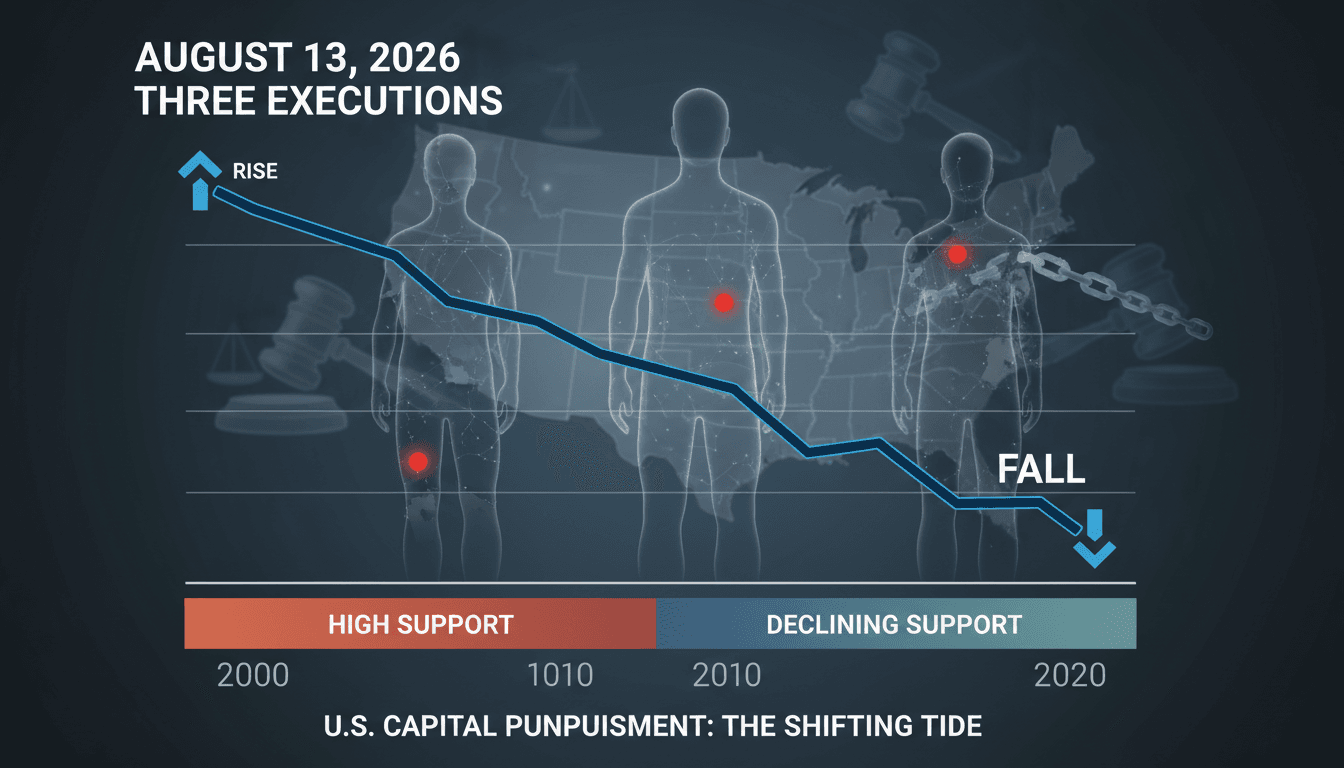 A visual representation of the debate surrounding capital punishment in the U.S.