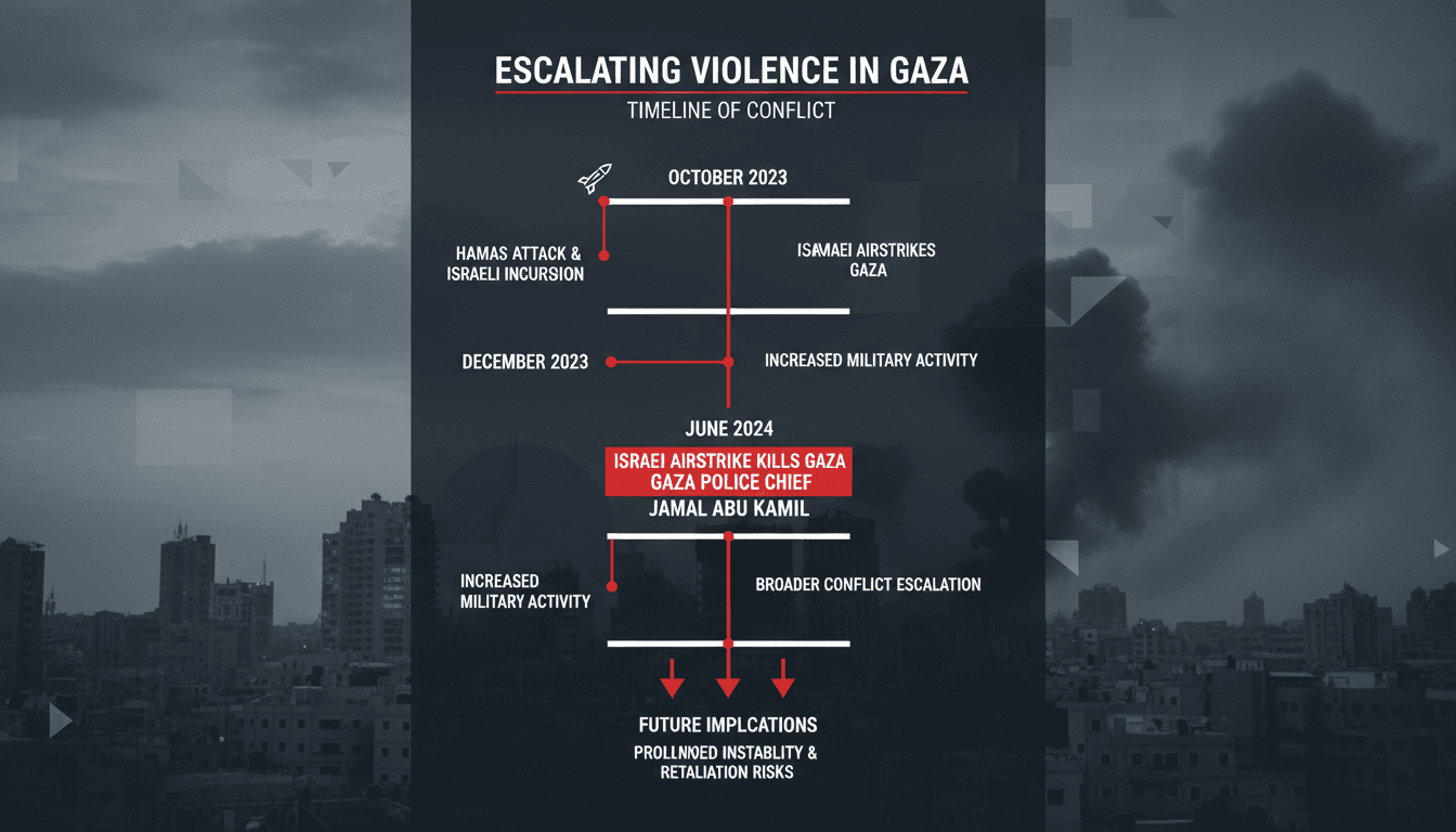 Israeli airstrikes in Gaza leading to police chief's death