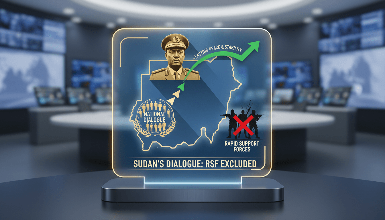 Sudan's military leader Abdel Fattah al-Burhan announcing national dialogue.