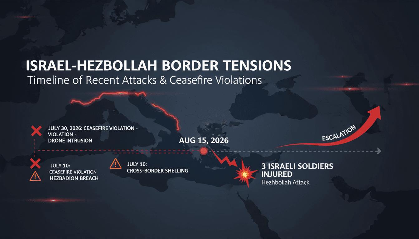 Israeli soldiers near the Lebanese border following a Hezbollah attack.