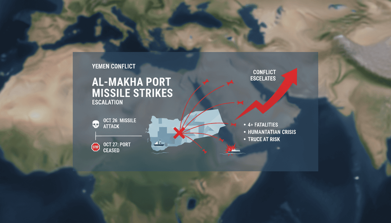 Houthi missile strikes on al-Makha port in Yemen