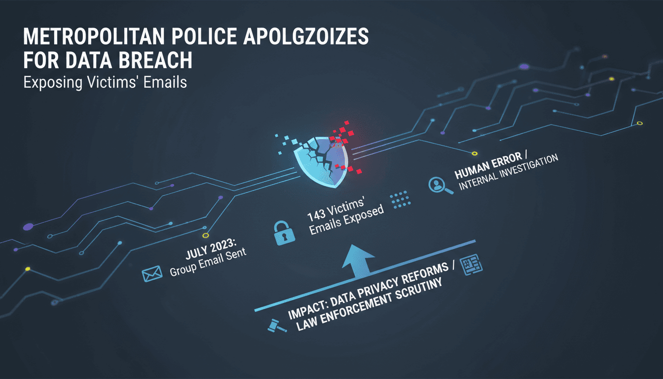Metropolitan Police headquarters with a focus on data privacy concerns.