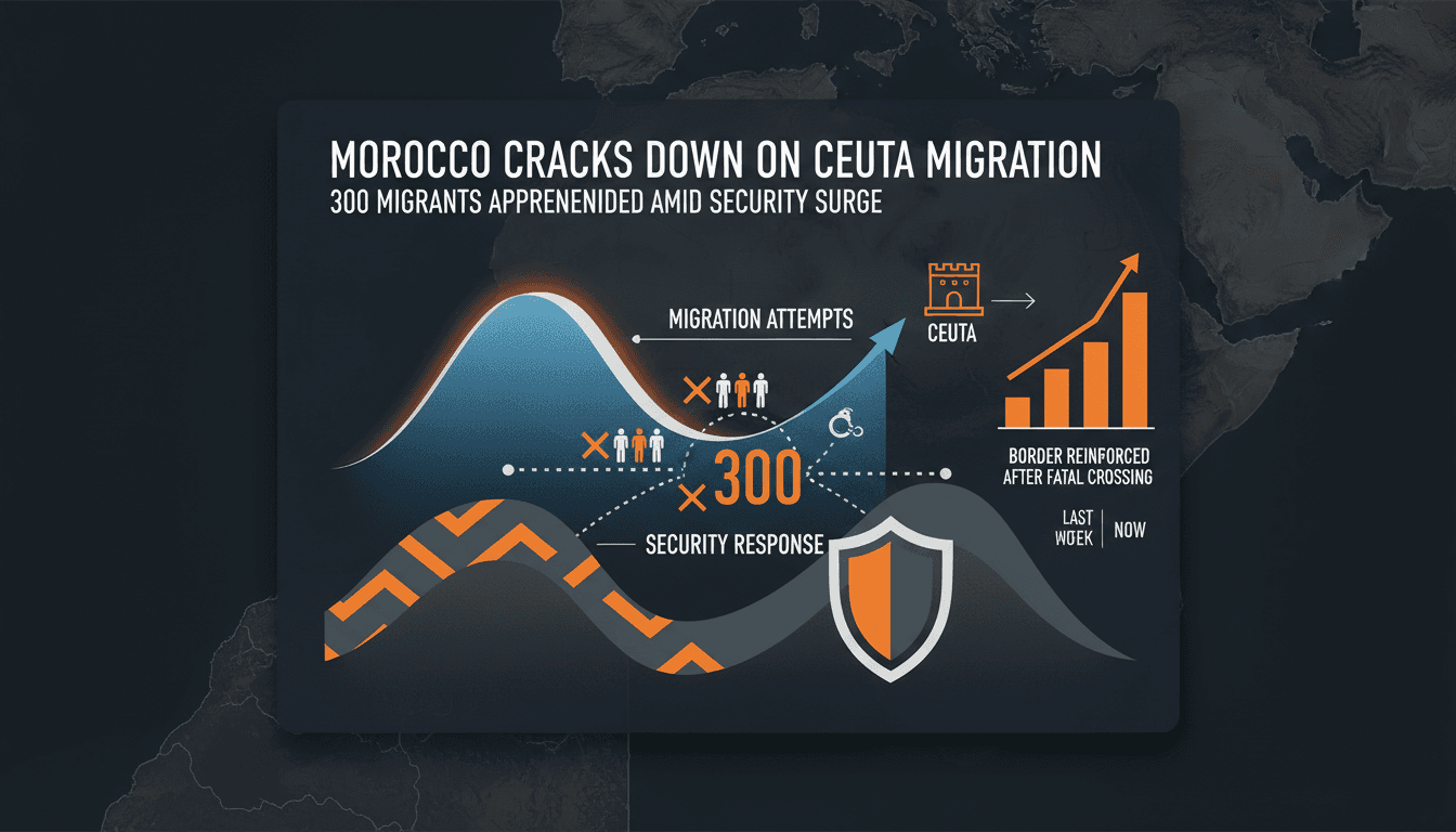 Moroccan authorities apprehending migrants near Ceuta border