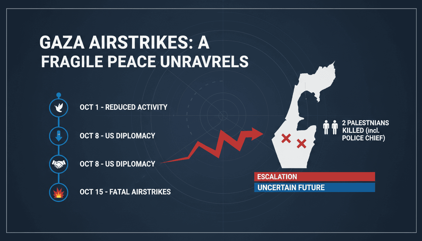Israeli airstrikes in Gaza result in two fatalities including police chief