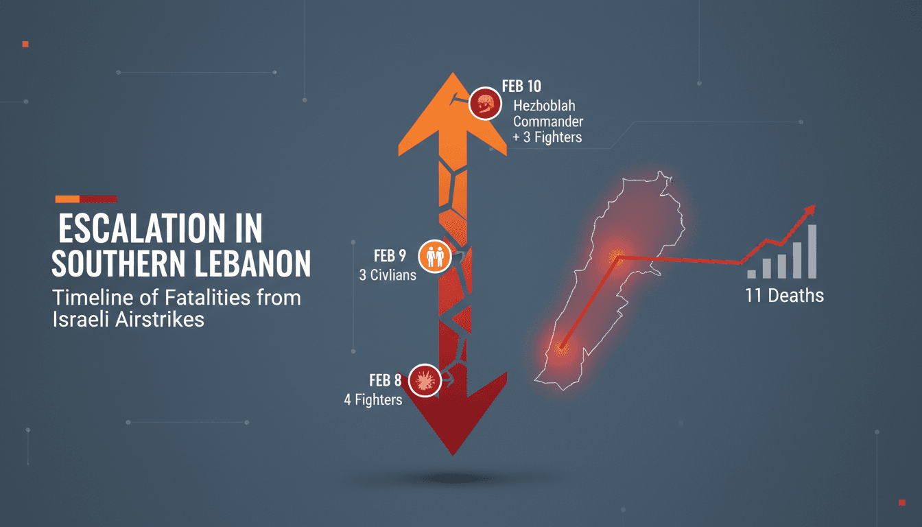 Israeli airstrikes in southern Lebanon causing civilian casualties and regional instability.