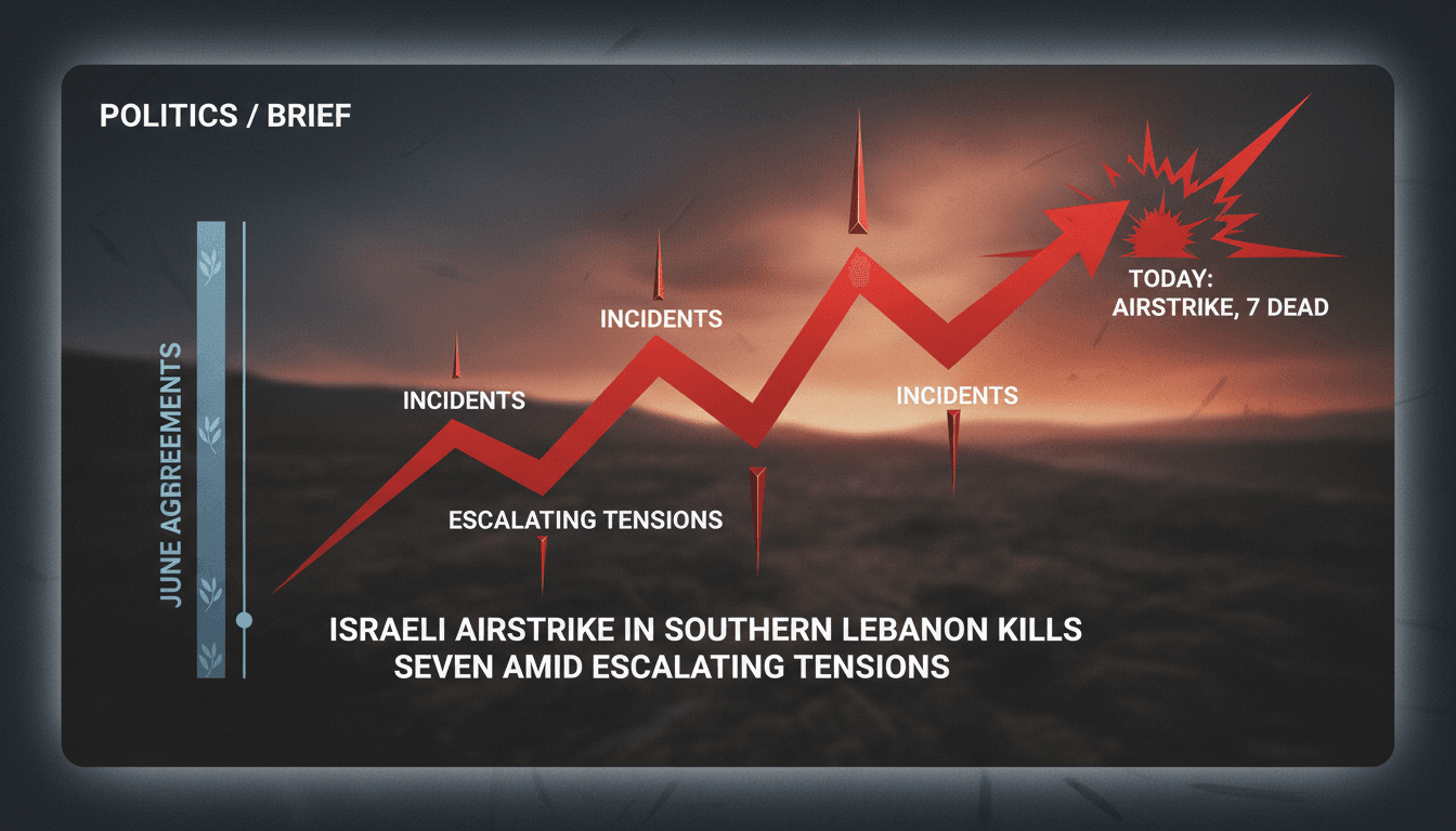 Aerial view of southern Lebanon following the Israeli airstrike.