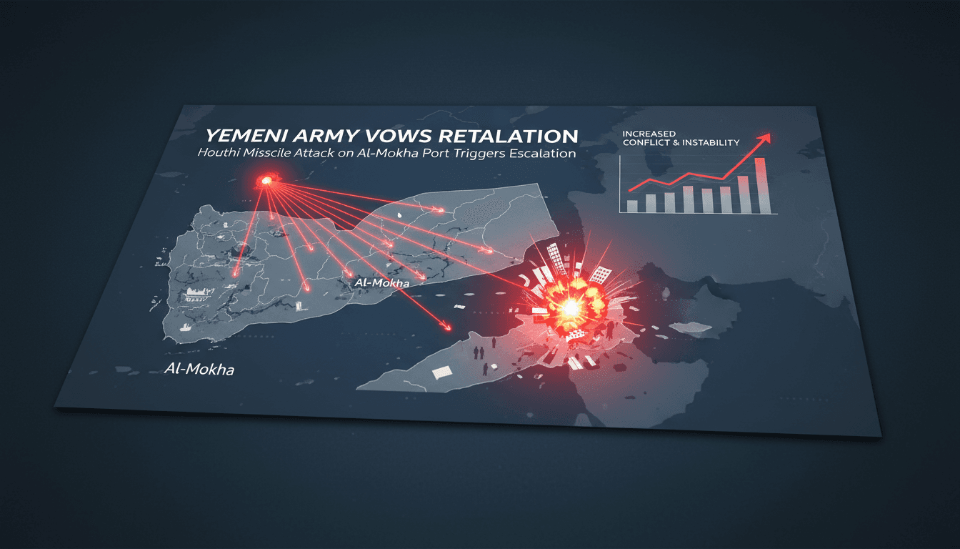 Yemeni army response to Houthi missile attack on Al-Mokha port