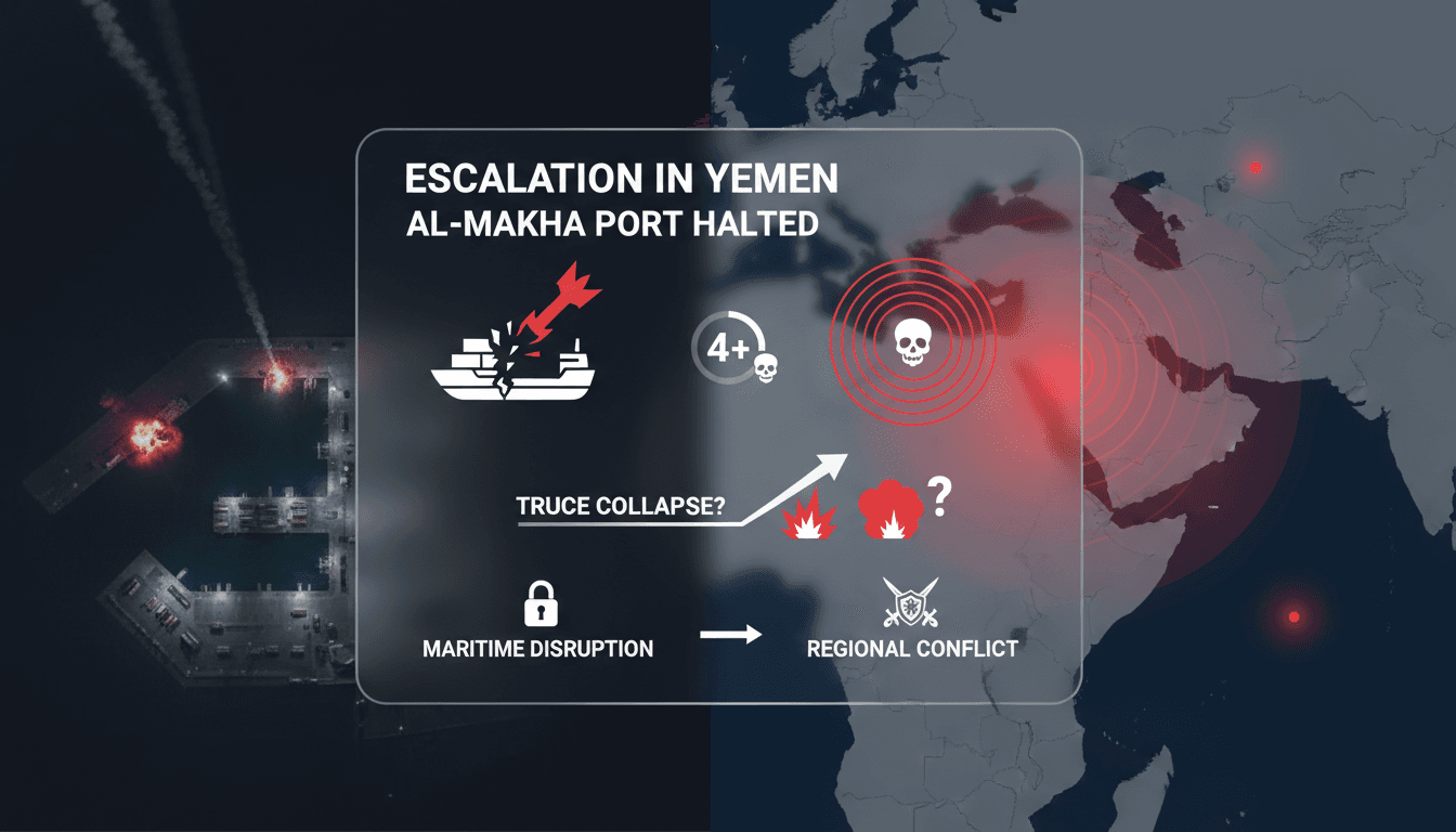 Houthi missile strikes on Yemen's al-Makha port escalate conflict and halt operations